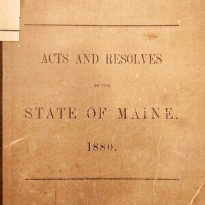 1880 Acts & Resolves State Of Maine 1st Edition 59th Legislature Public Law F5